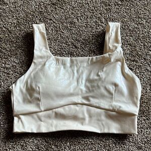 Mono B metallic cream/ white sports bra